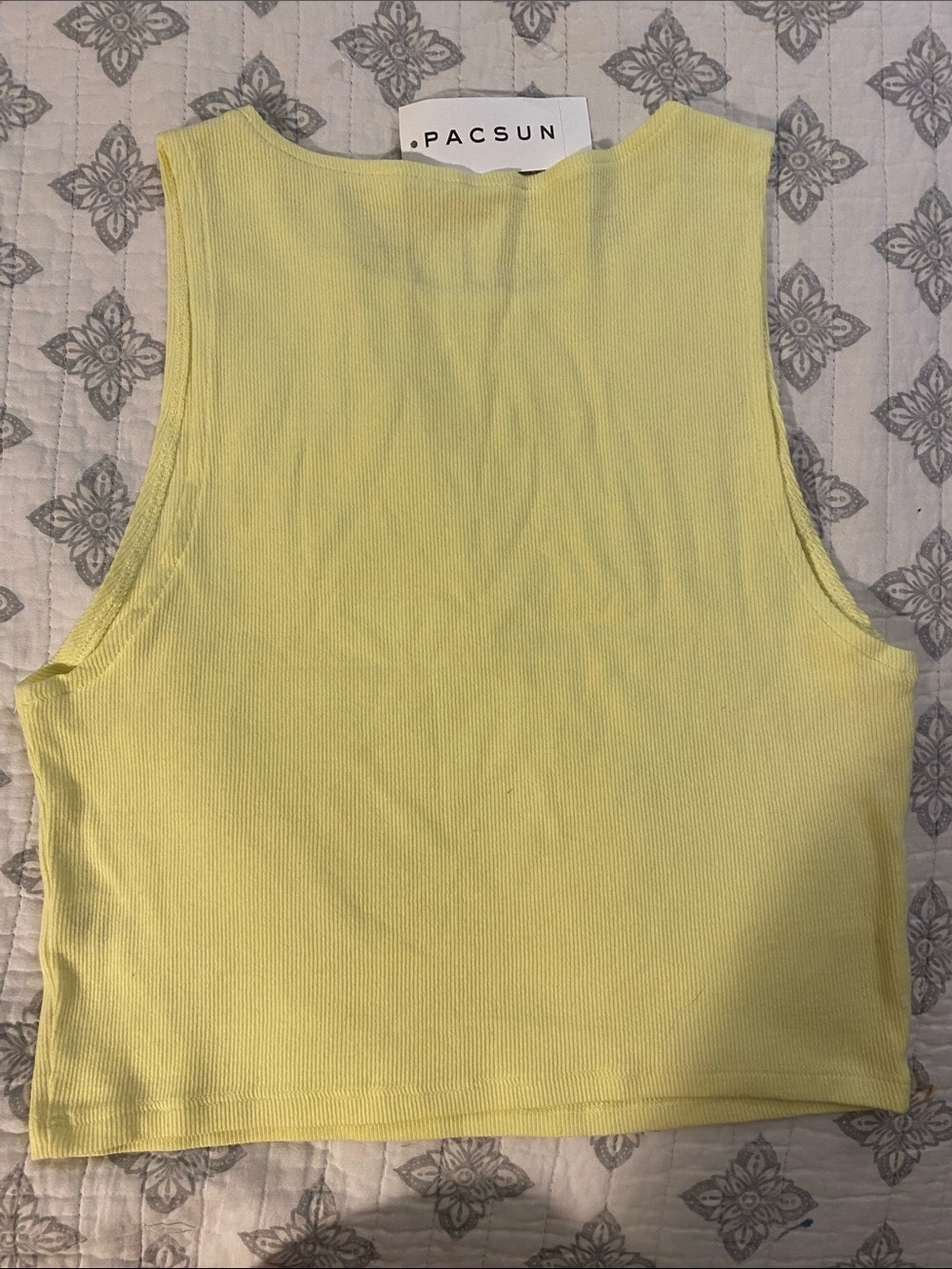 PacSun Lemon Ribbed Crop Tank - Picture 2 of 5